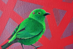 Glistening-Green Tanager, 2023, acrylic on canvas, 18 x 24 cm