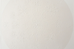 Chrysalis 3, 2015,  flowers and acrylic on canvas, 50 x 50 cm