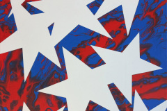 Red, White, and Blue, 2021, acrylic on canvas, 40 x 60 cm