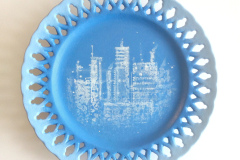 Plate 4, 2013, acrylic on ceramic, 22 x 22 cm