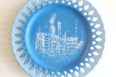 Plate 5, 2013, acrylic on ceramic, 22 x 22 cm